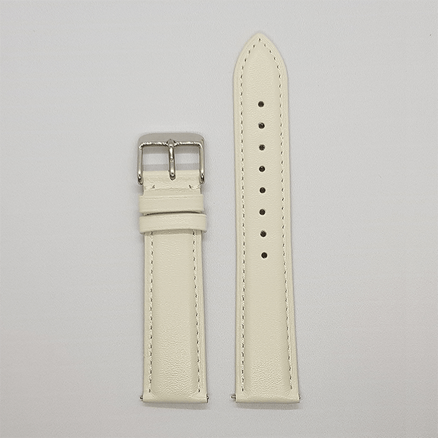 bracelet montre cuir blanc crème 20mm 2cm interchangeable