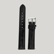 bracelet montre cuir noir croco 14mm interchangeable daniel wellington cluse boucle argenté argent marque mode pas cher reduction promo