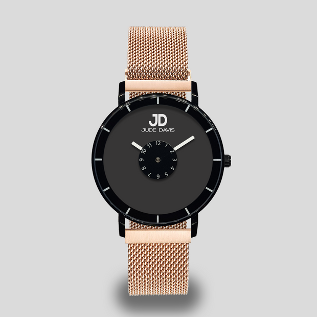 montre originale fantaisie bracelet aimanté magnétique femme noir or rose marque française jude davis jd